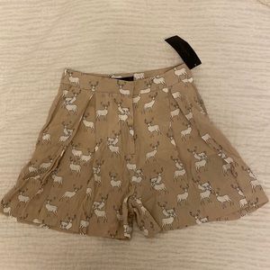 Zara Basic Deer Print Shorts